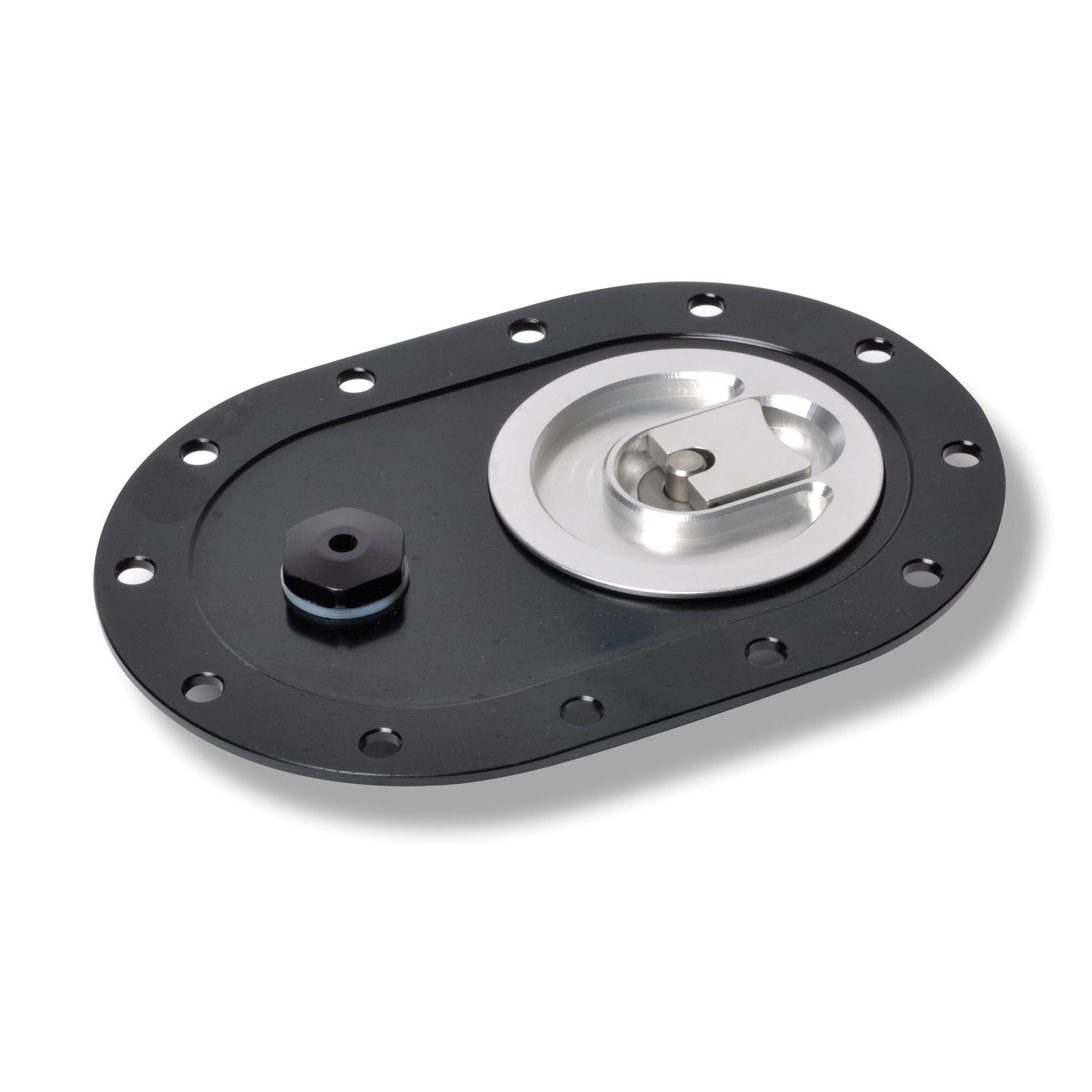 4x6_flush_cap_with-Vent-scaled-e1720502735255 12 Bolt, 4 x 6 Oval Flush Cap Plate w/ Vent Check Valve - Image 1