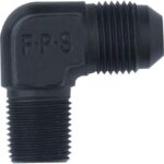 '-6 AN x 3/8" NPT 90 Degree Adapter - Black