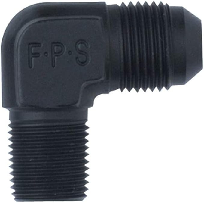 AFR115 '-6 AN x 3/8" NPT 90 Degree Adapter - Black - Image 1