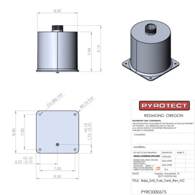 BAJA SAE Fuel Tank - SFC1000 - Image 2